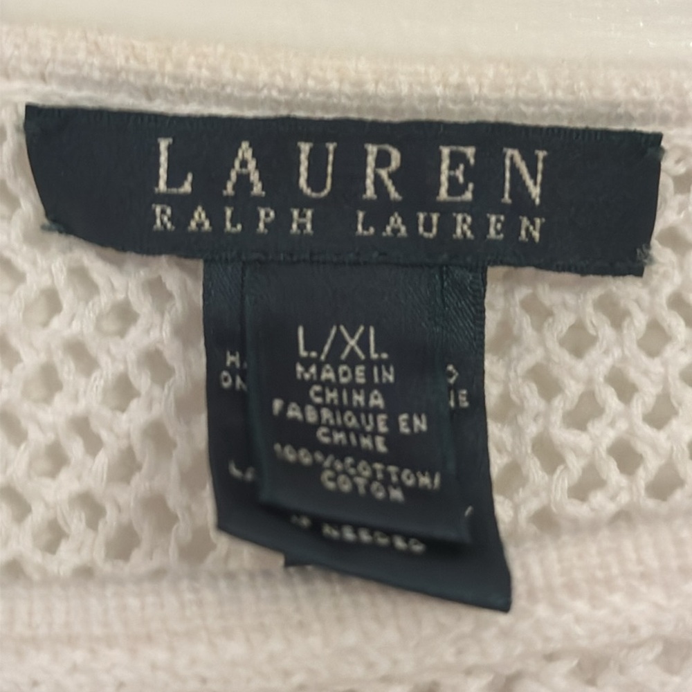 Ralph Lauren White Cape, Poncho L/ XL.